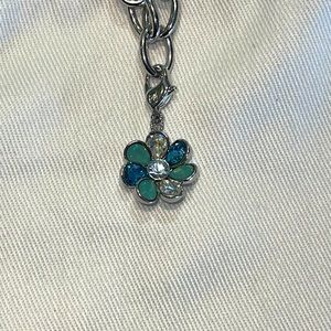 Swarovski Blue Flower Charm